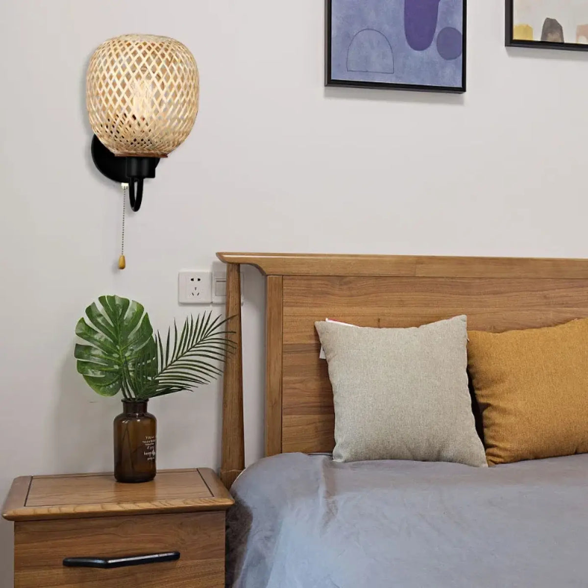Applique Murale Tête de Lit en Rotin – Naria