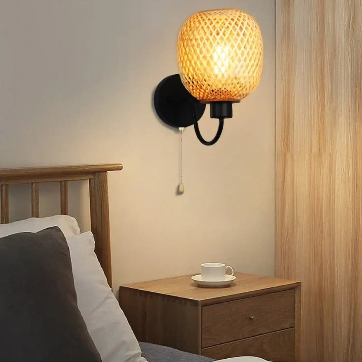 Applique Murale Tête de Lit en Rotin – Naria
