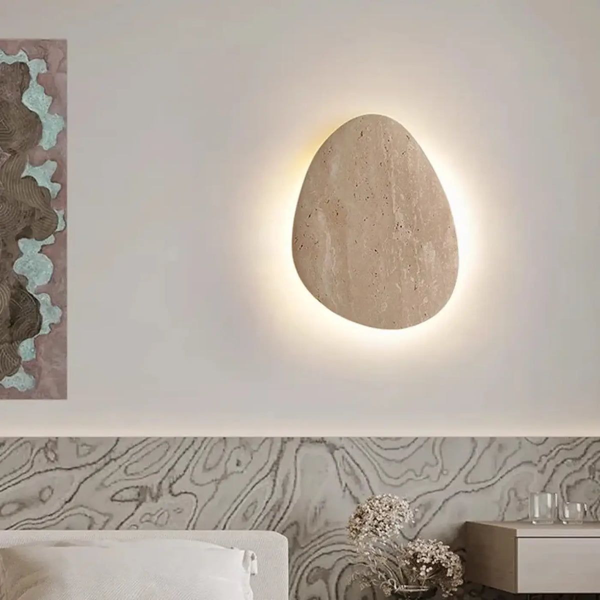 Applique Murale LED en Travertin – Bedelle