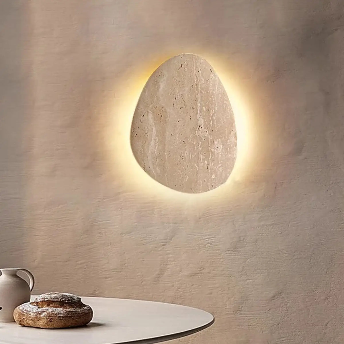 Applique Murale LED en Travertin – Bedelle