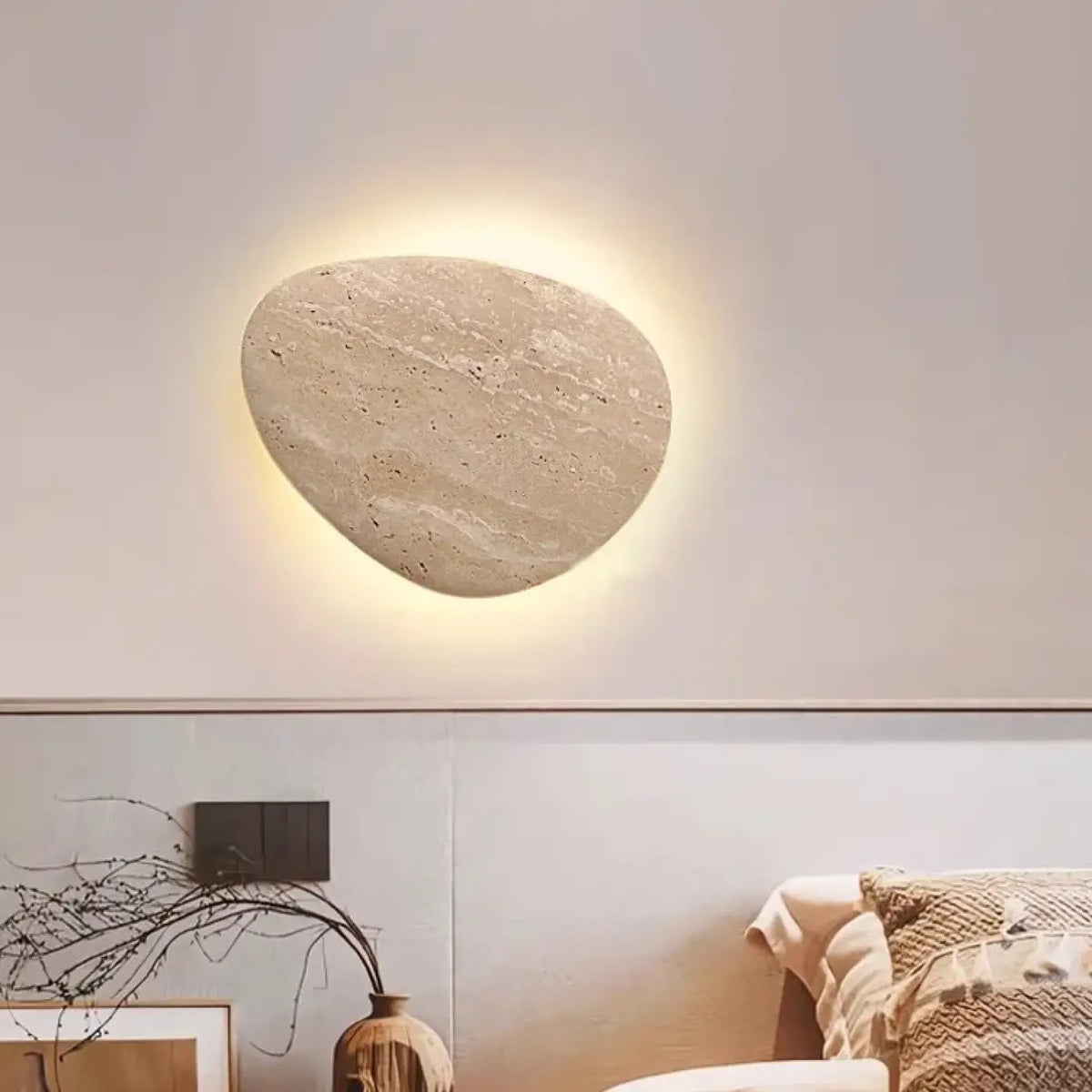Applique Murale LED en Travertin – Bedelle