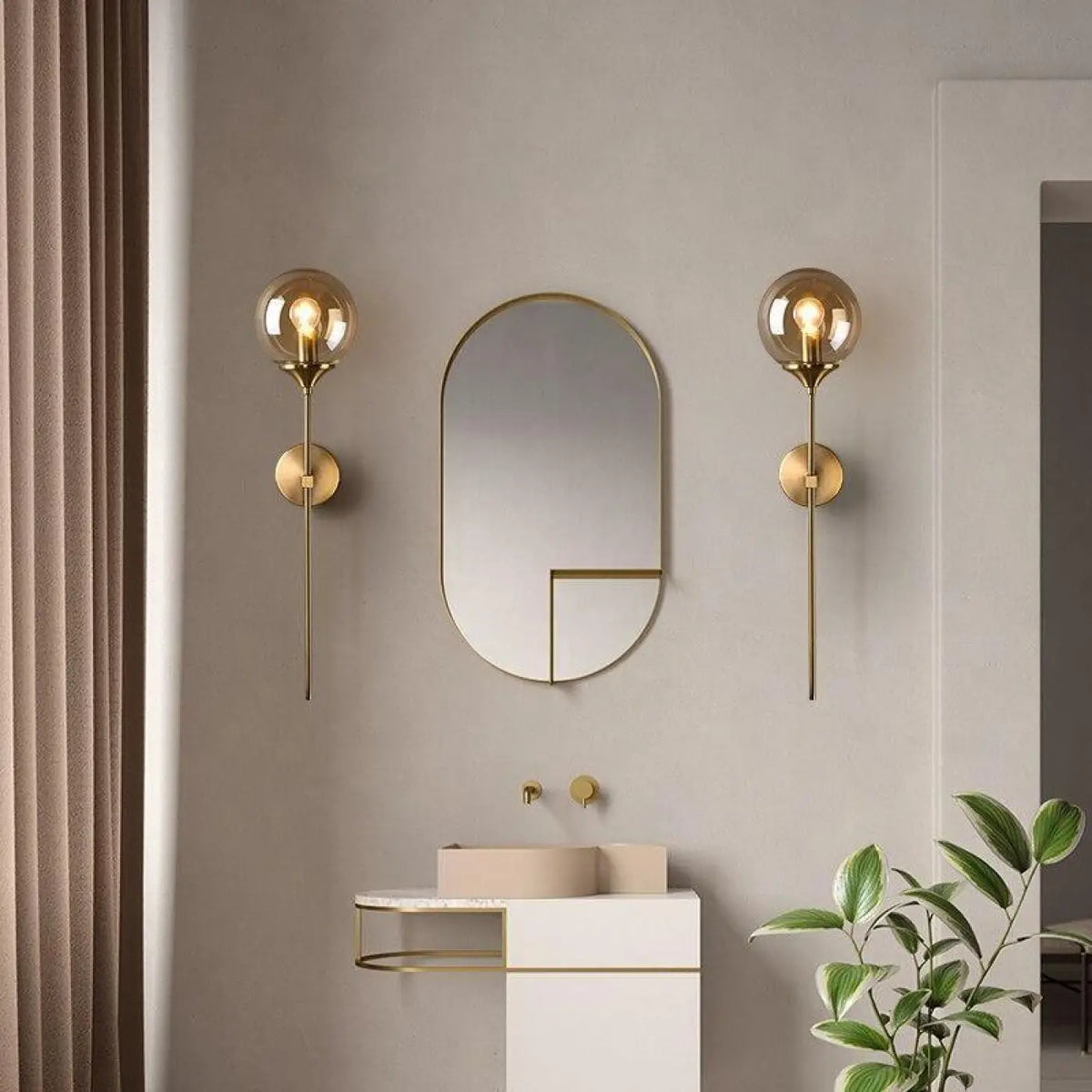 Applique Murale en Verre Fumé – Mosan