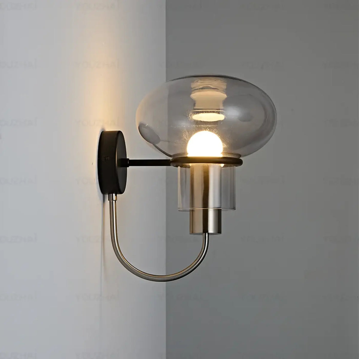 Applique Murale Verre Soufflé et Métal – Noran
