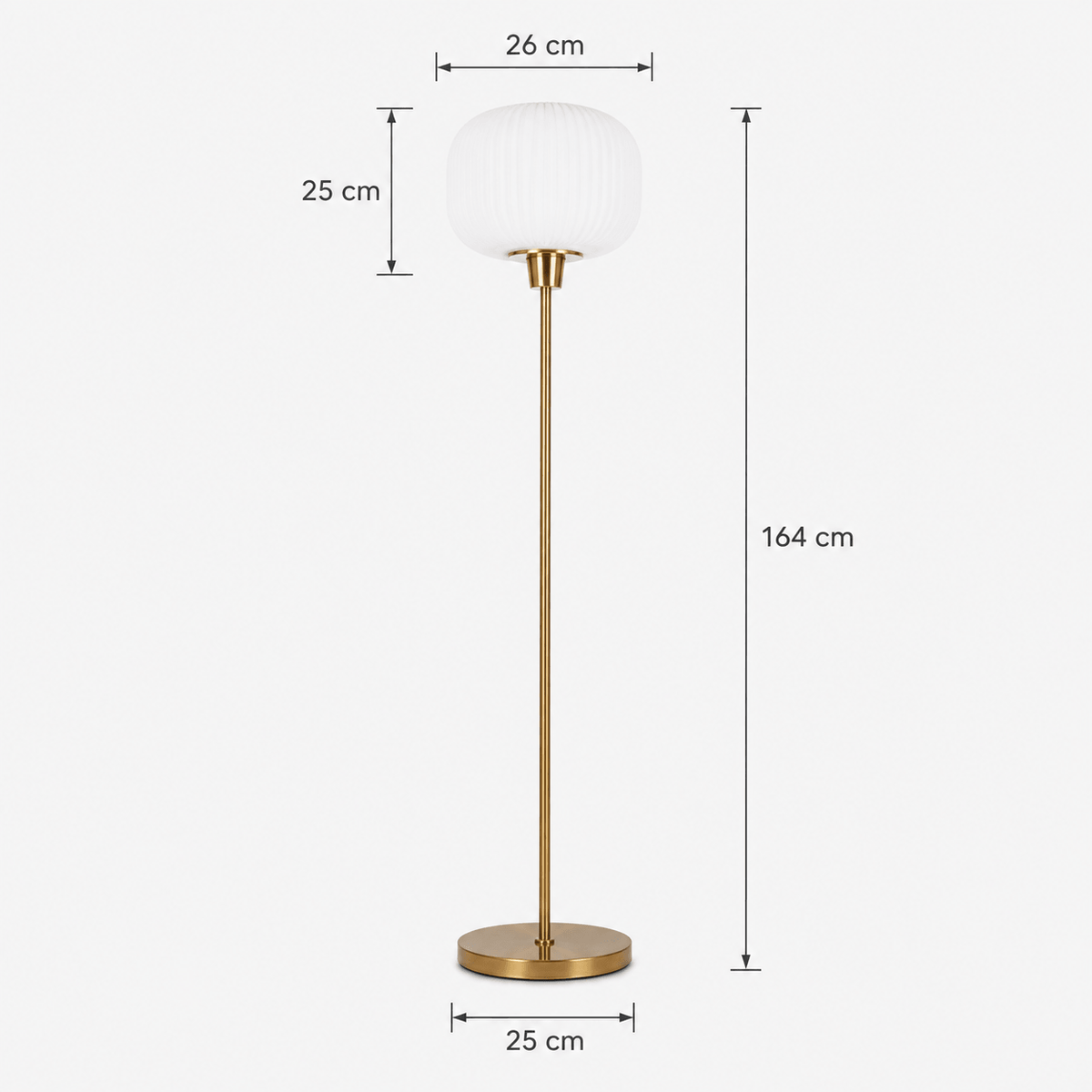 Lampadaire en Verre Strié et Laiton – Éos