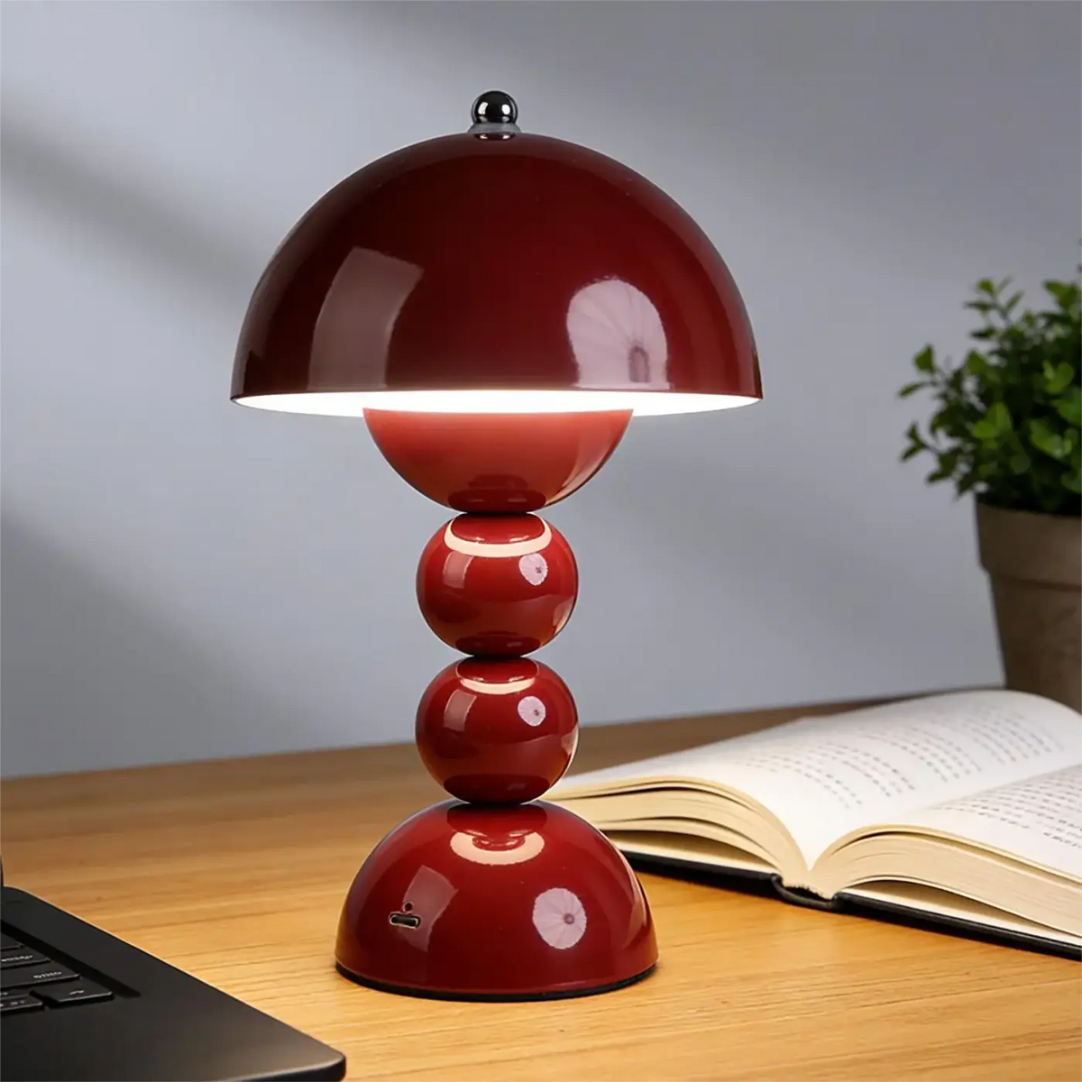 Lampe de Chevet Rouge Laquée Rétro – Zovine