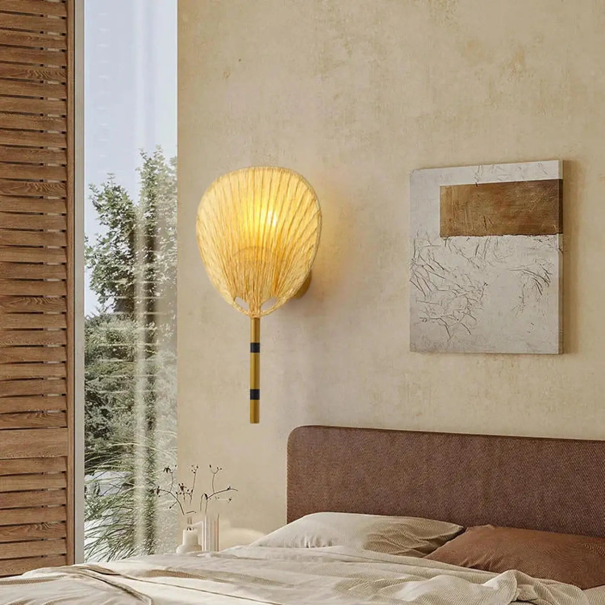 Applique Murale Abat-jour en Rotin Jaune – Nerel