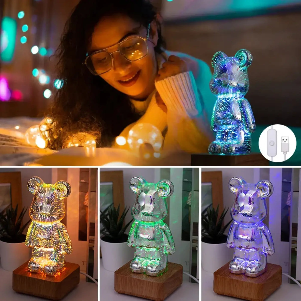 Lampe Ourson Lumineuse Multicolore – Bodia