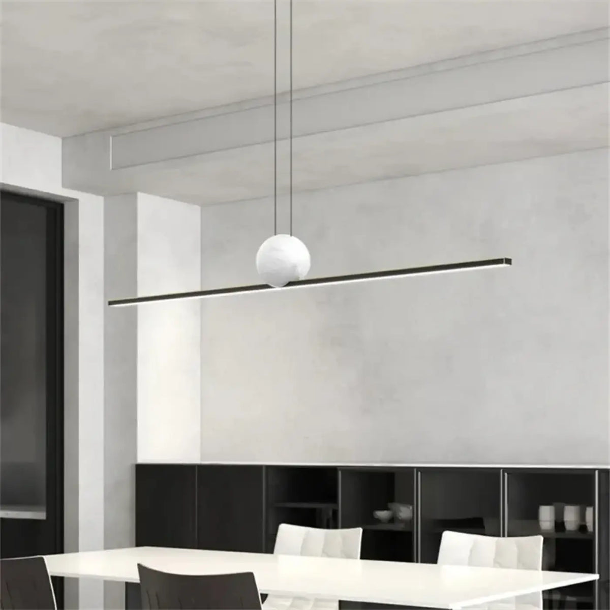 Suspension Minimaliste Cuivre et Boule Blanche – Jonine