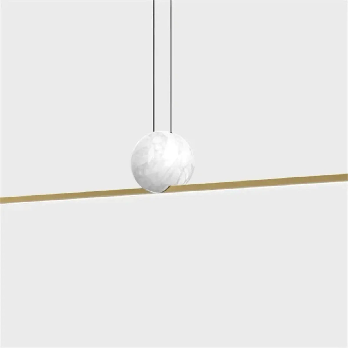 Suspension Minimaliste Cuivre et Boule Blanche – Jonine