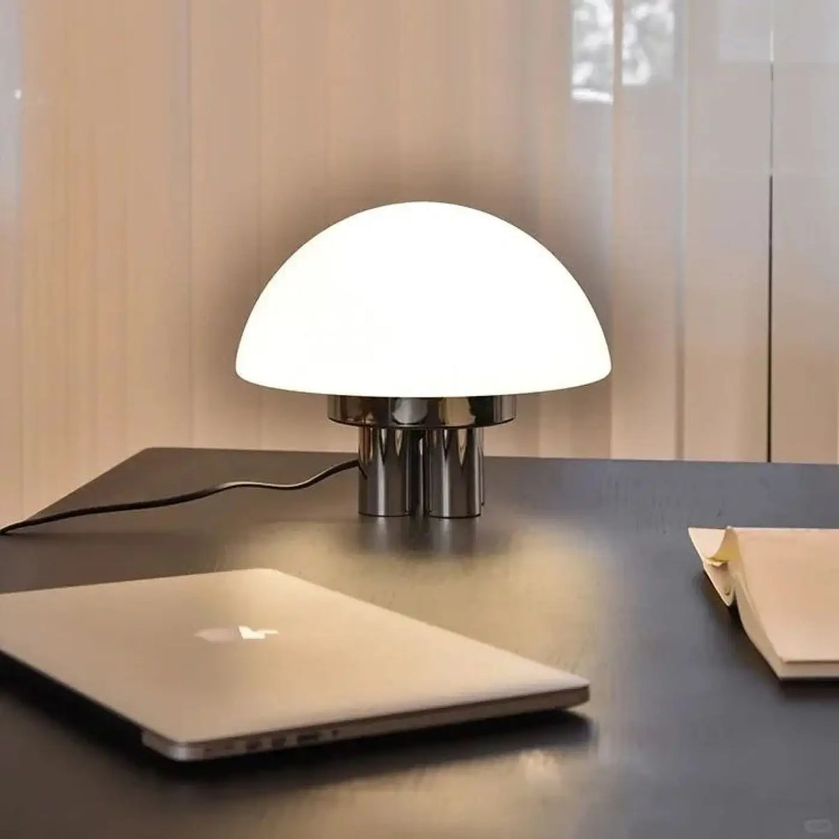 Lampe Champignon en Verre Opalin – Zomel