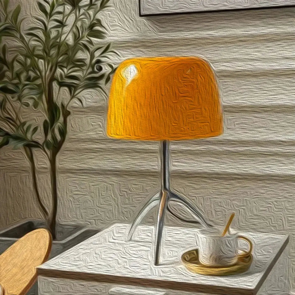 Lampe Tripode Chromée Abat-jour Brillant – Nodan