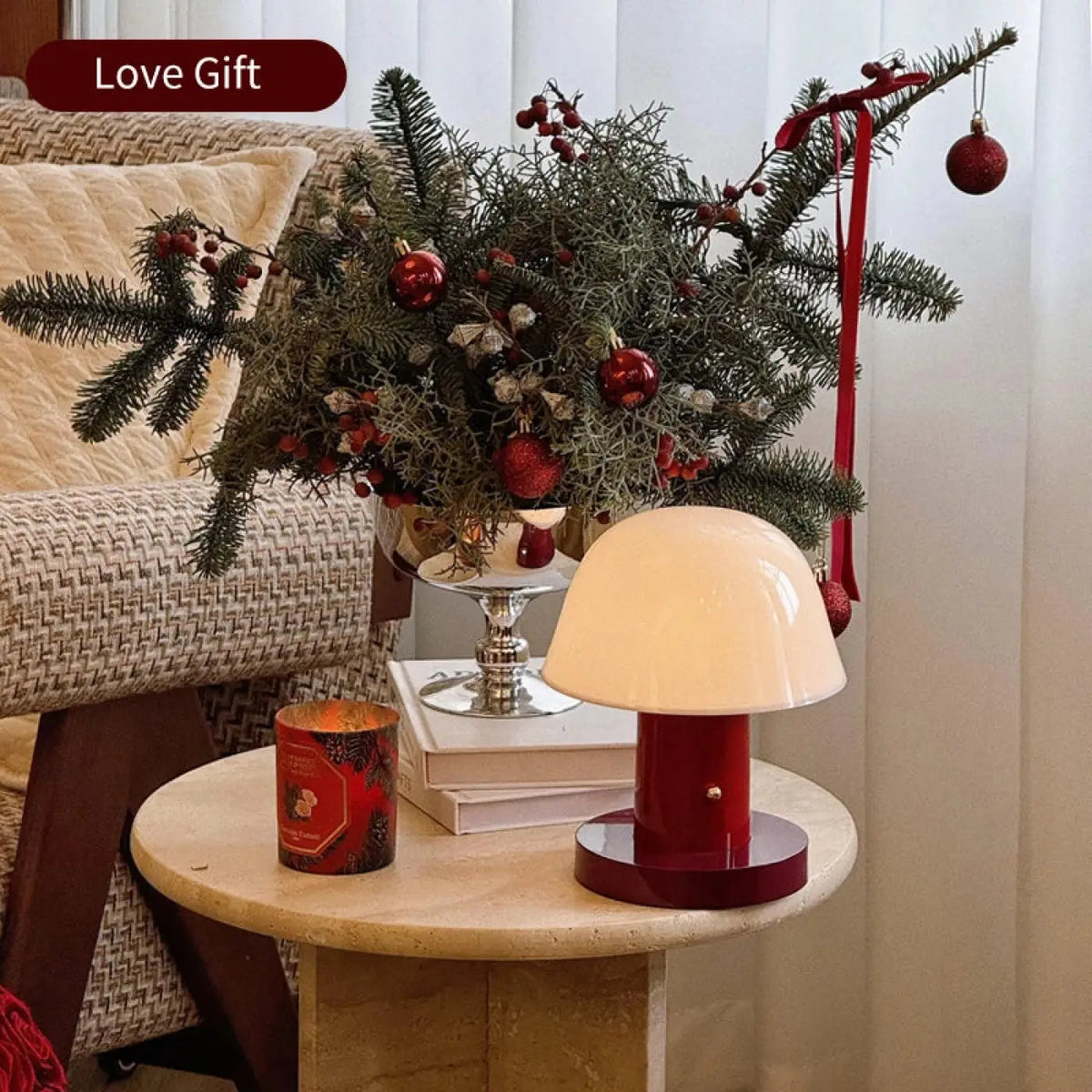 Lampe Champignon Abat-jour Opalin – Rémio