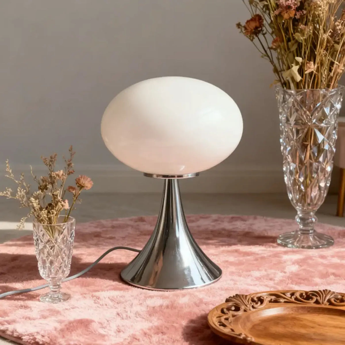 Lampe Champignon à Pied Chromé – Zesane