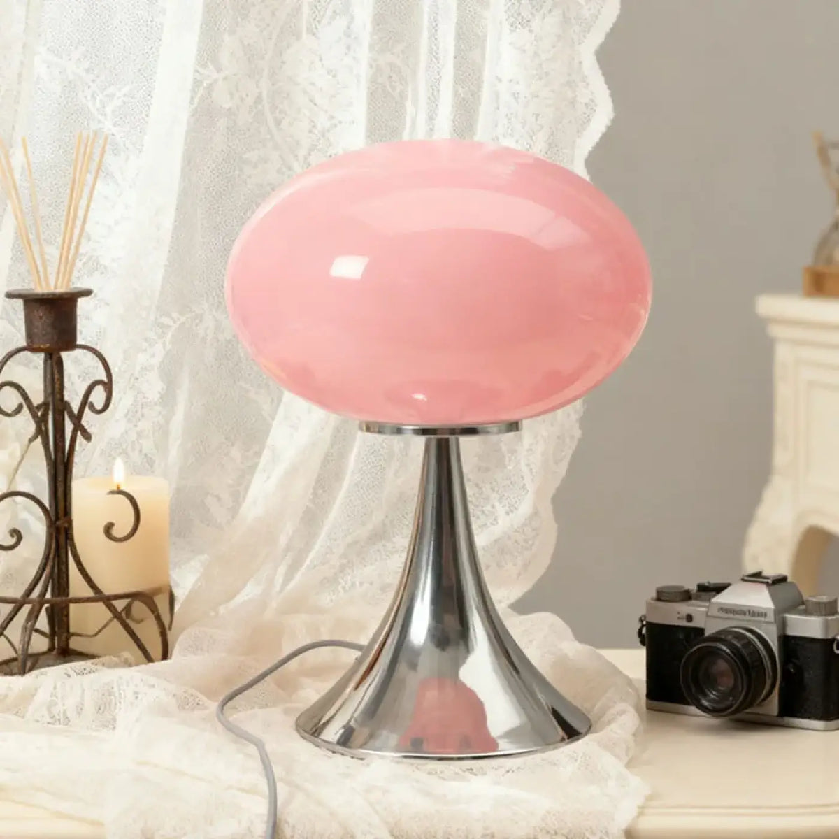 Lampe Champignon à Pied Chromé – Zesane