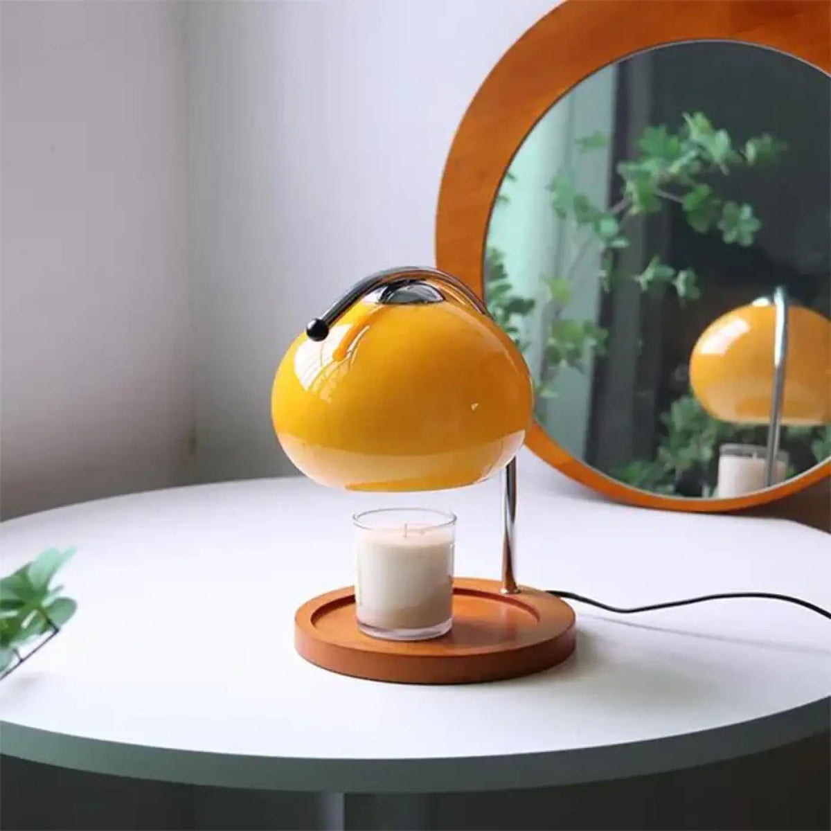 Lampe Globe en Verre et Bois – Fesel