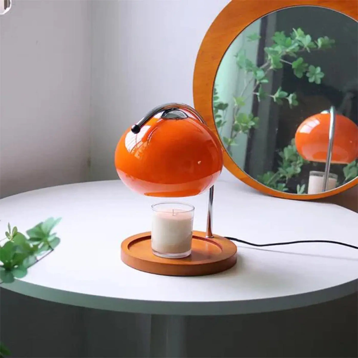 Lampe Globe en Verre et Bois – Fesel