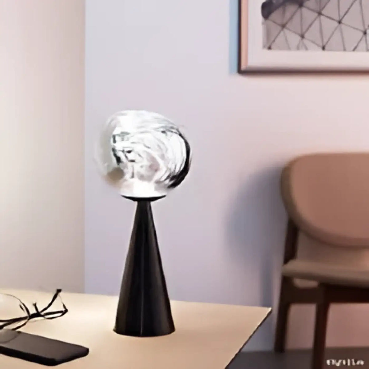 Lampe à Poser Sphère Effet Miroir – Rédio