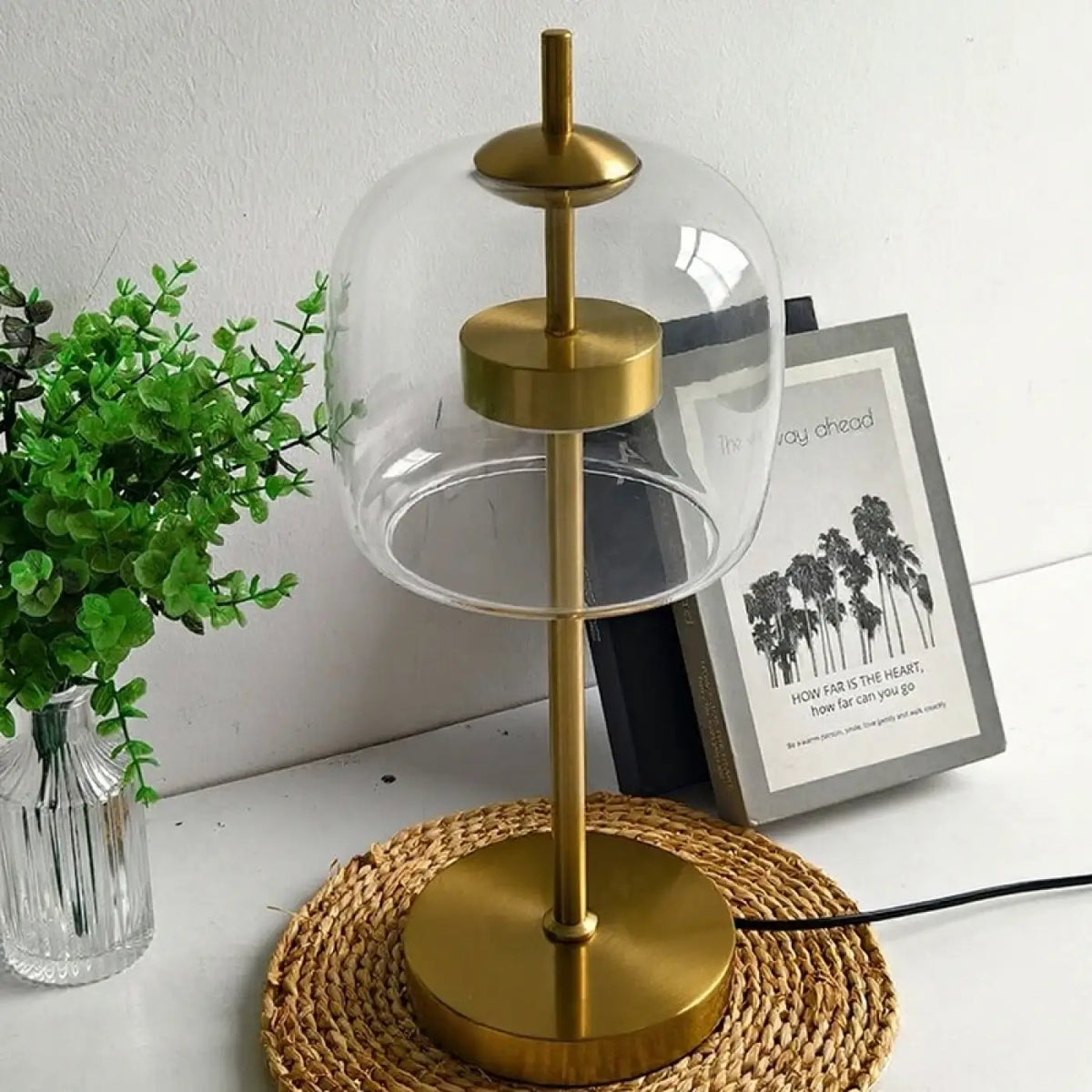 Lampe en Verre et Métal Doré – Niro