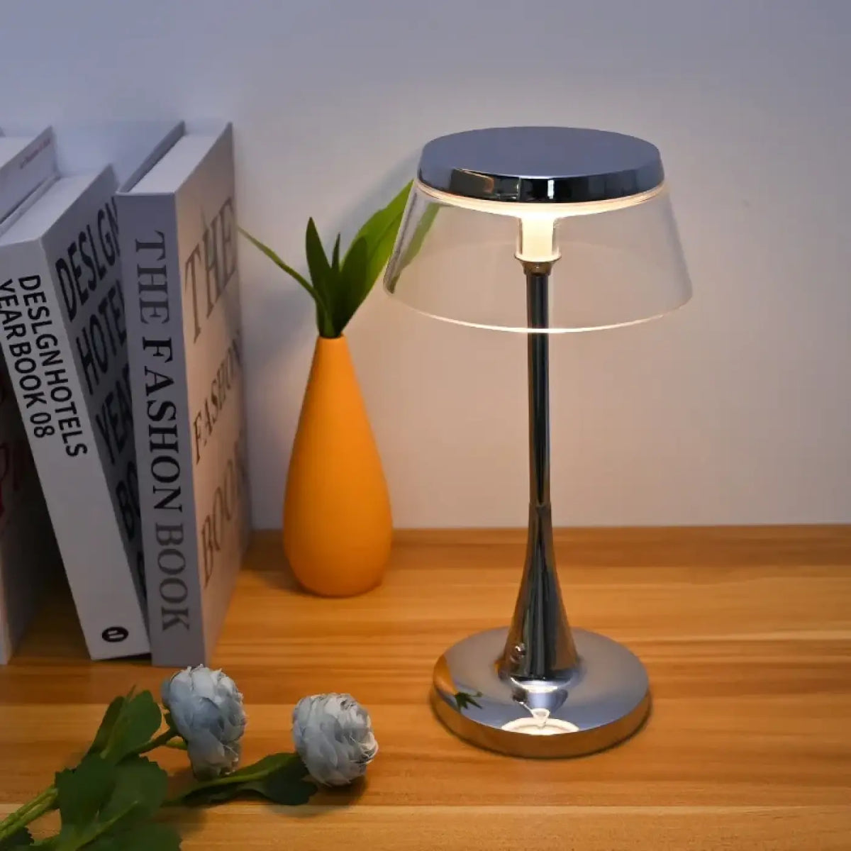 Lampe de Table LED Chromée Transparente – Zénis