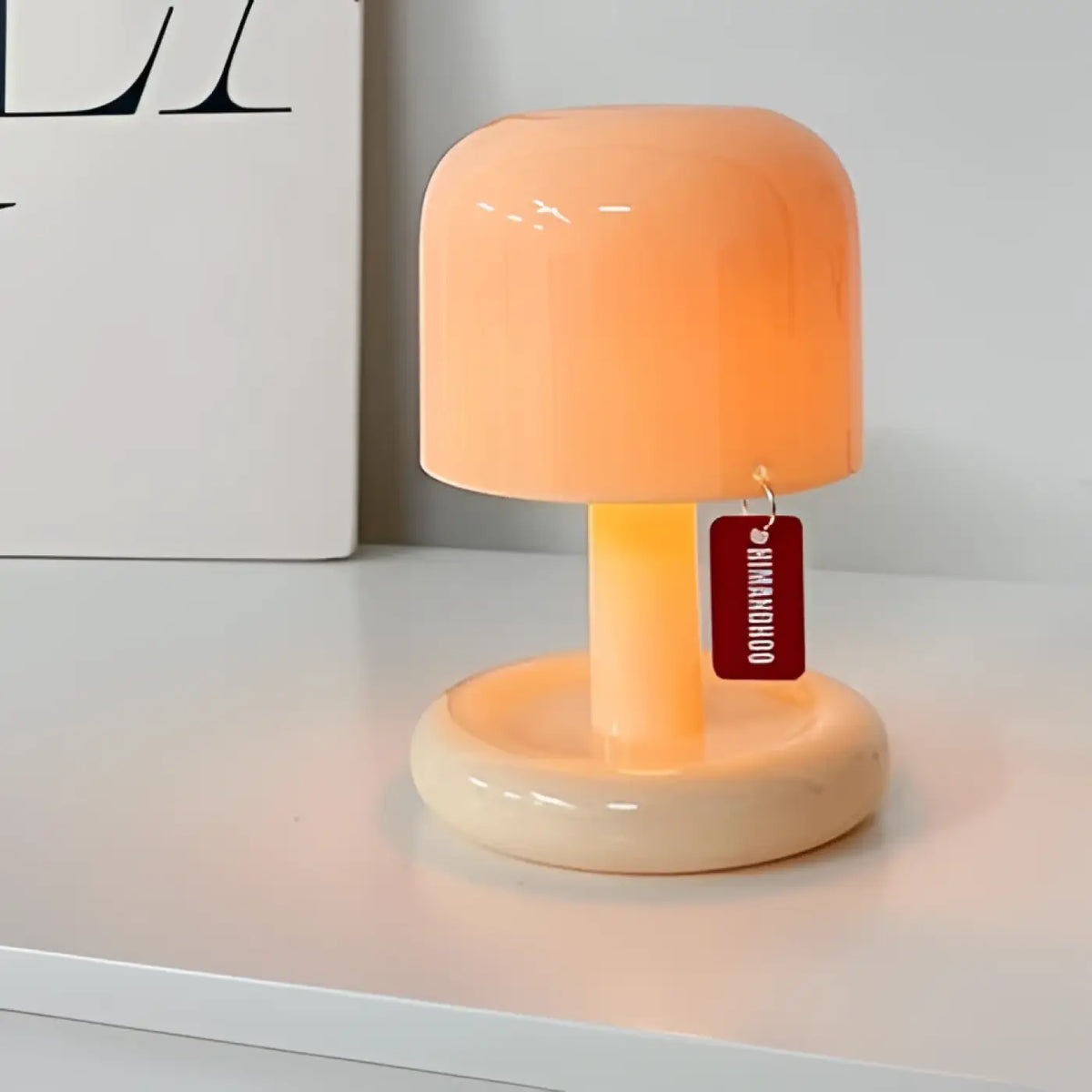Lampe à Poser Verre Teinté Orange – Savo
