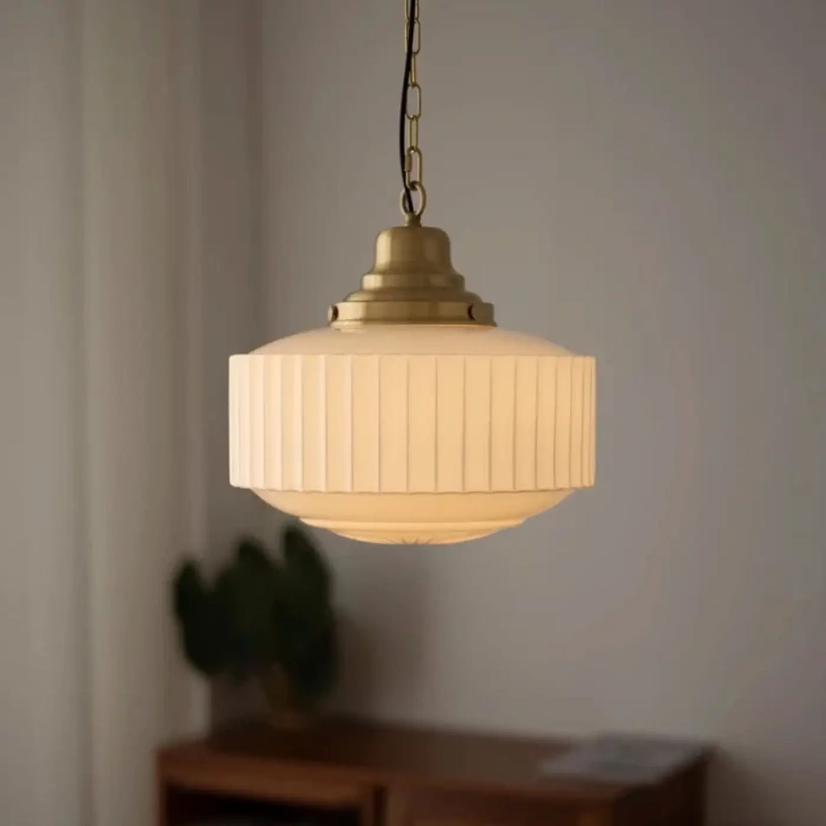 Suspension Vintage en Verre Plissé – Zidel