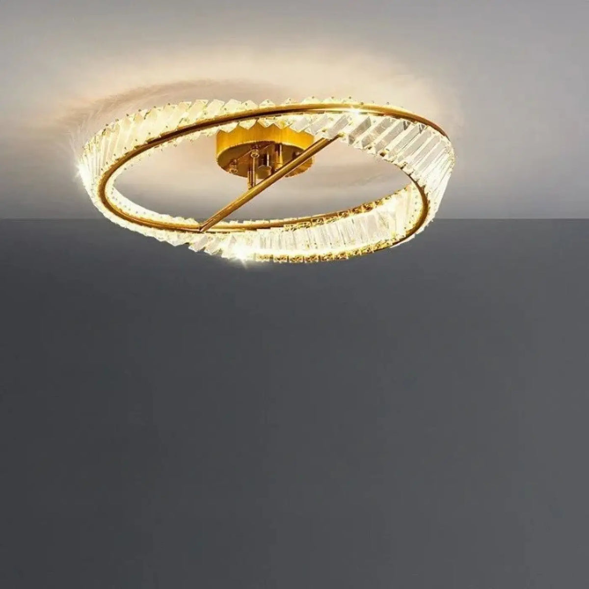 Plafonnier Anneau Cristallin Doré – Disio