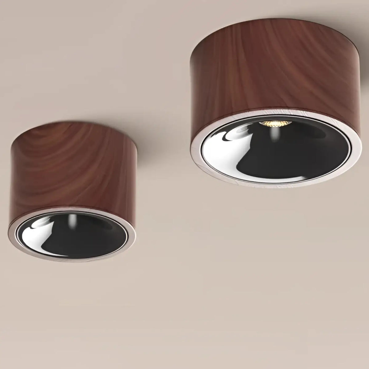 Plafonnier LED Bois et Chrome – Sovan