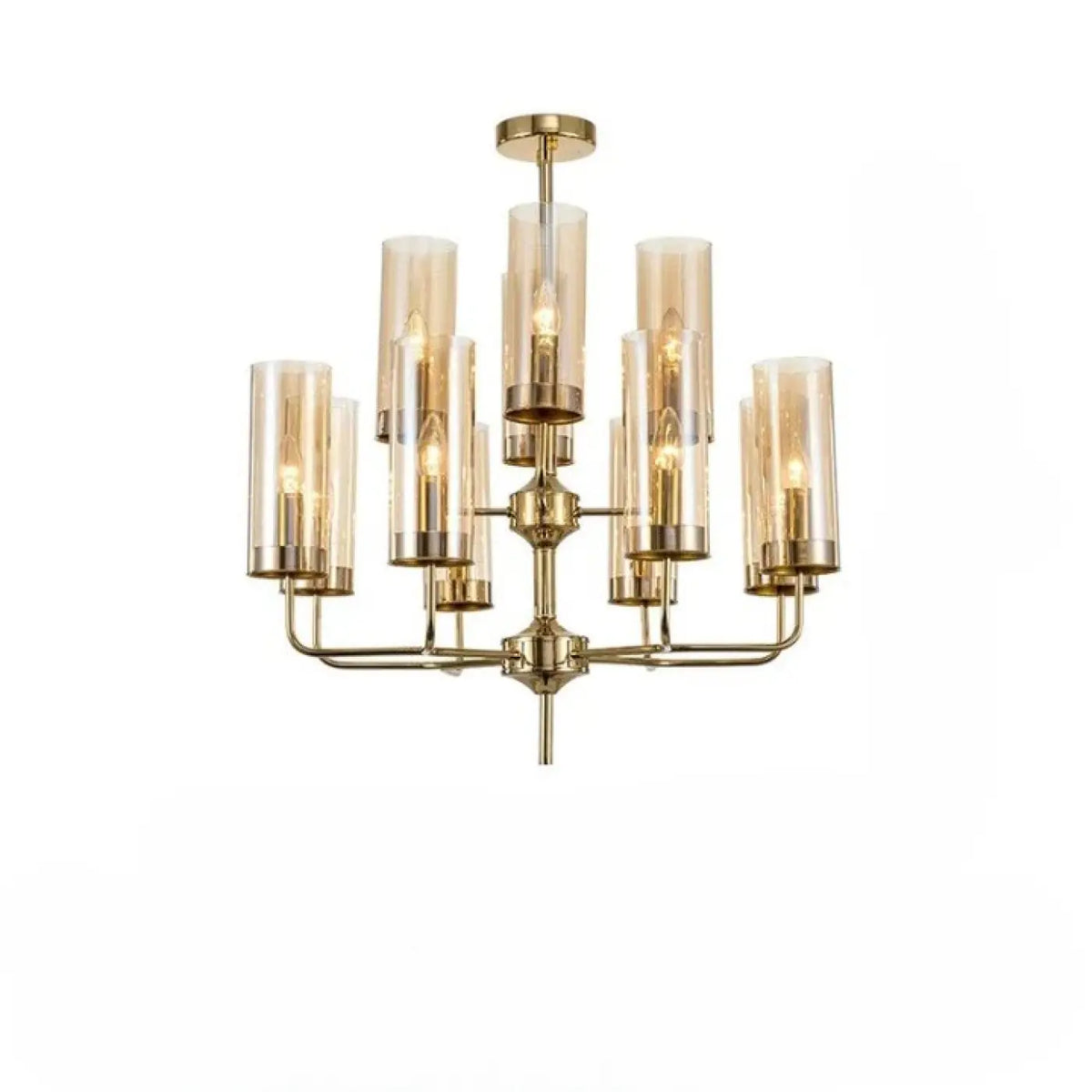 Suspension Cylindres de Verre et Laiton – Vonon