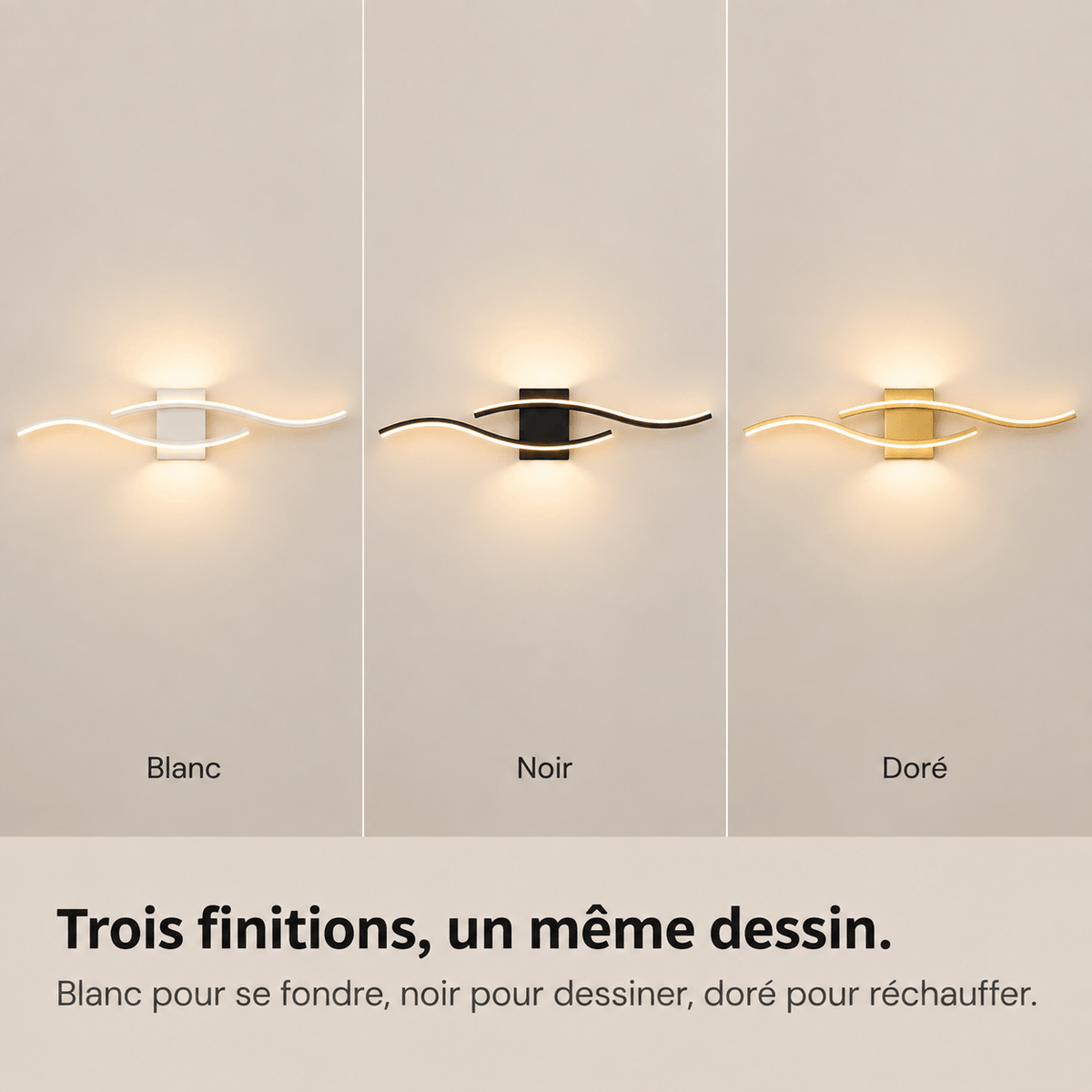 Applique Murale LED Double Vague – Aria