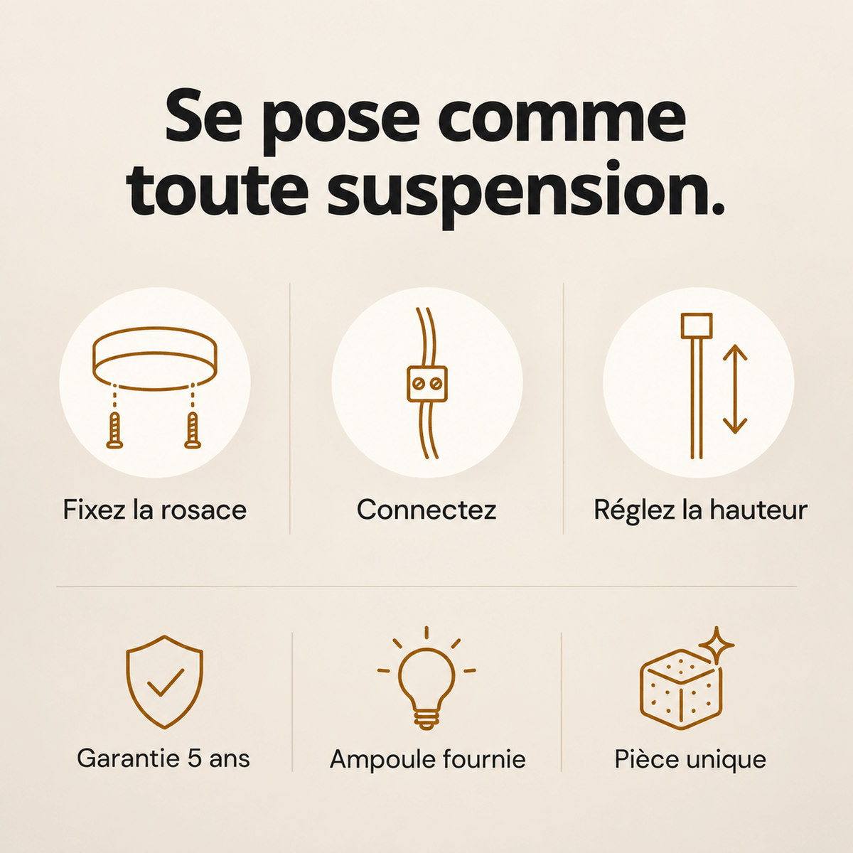Suspension en Travertin et Bois – Théa