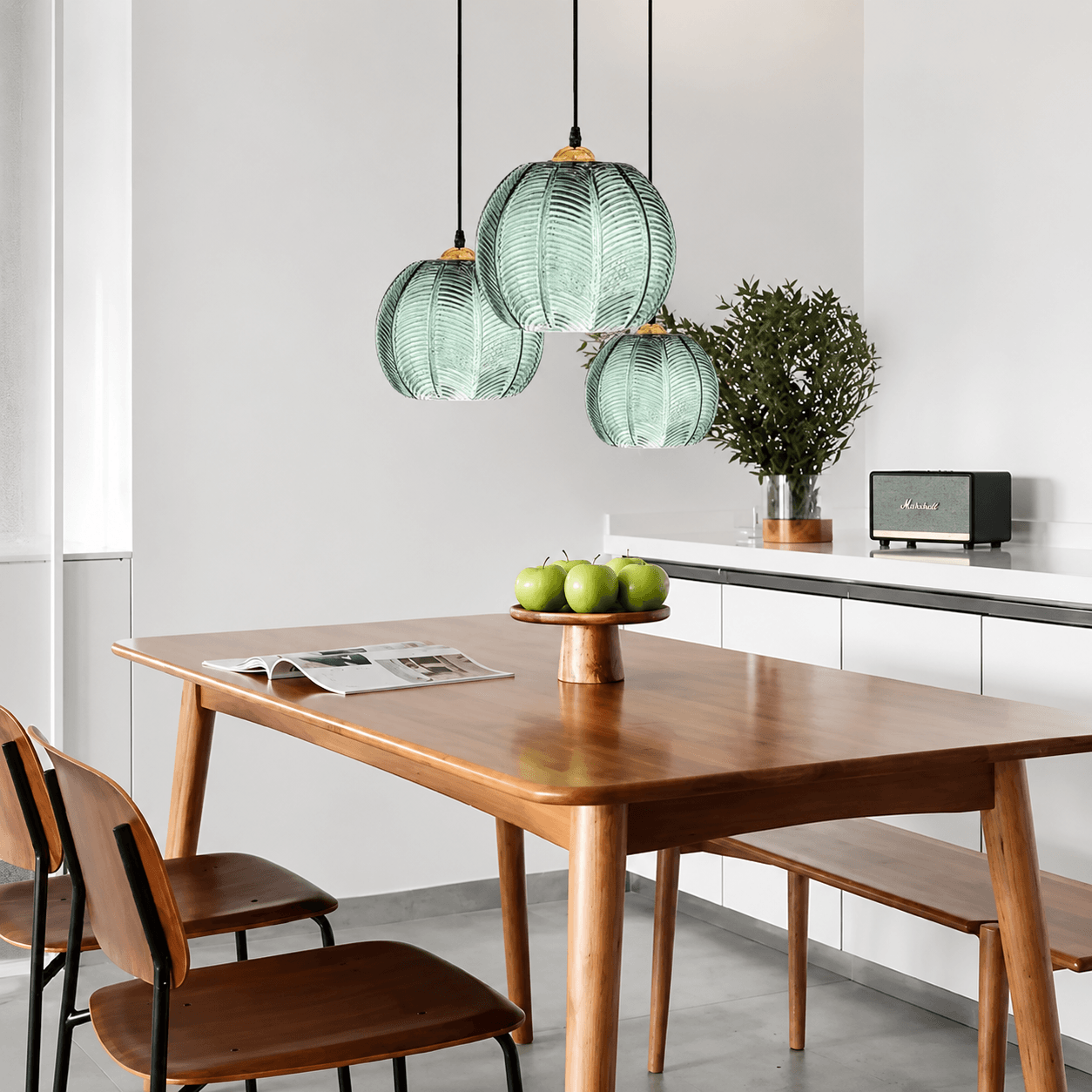 Suspension en Verre Strié Végétal – Palma