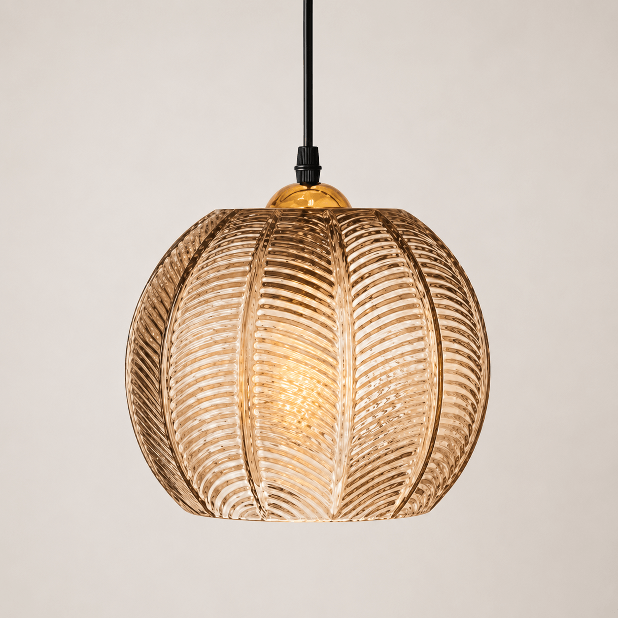 Suspension en Verre Strié Végétal – Palma