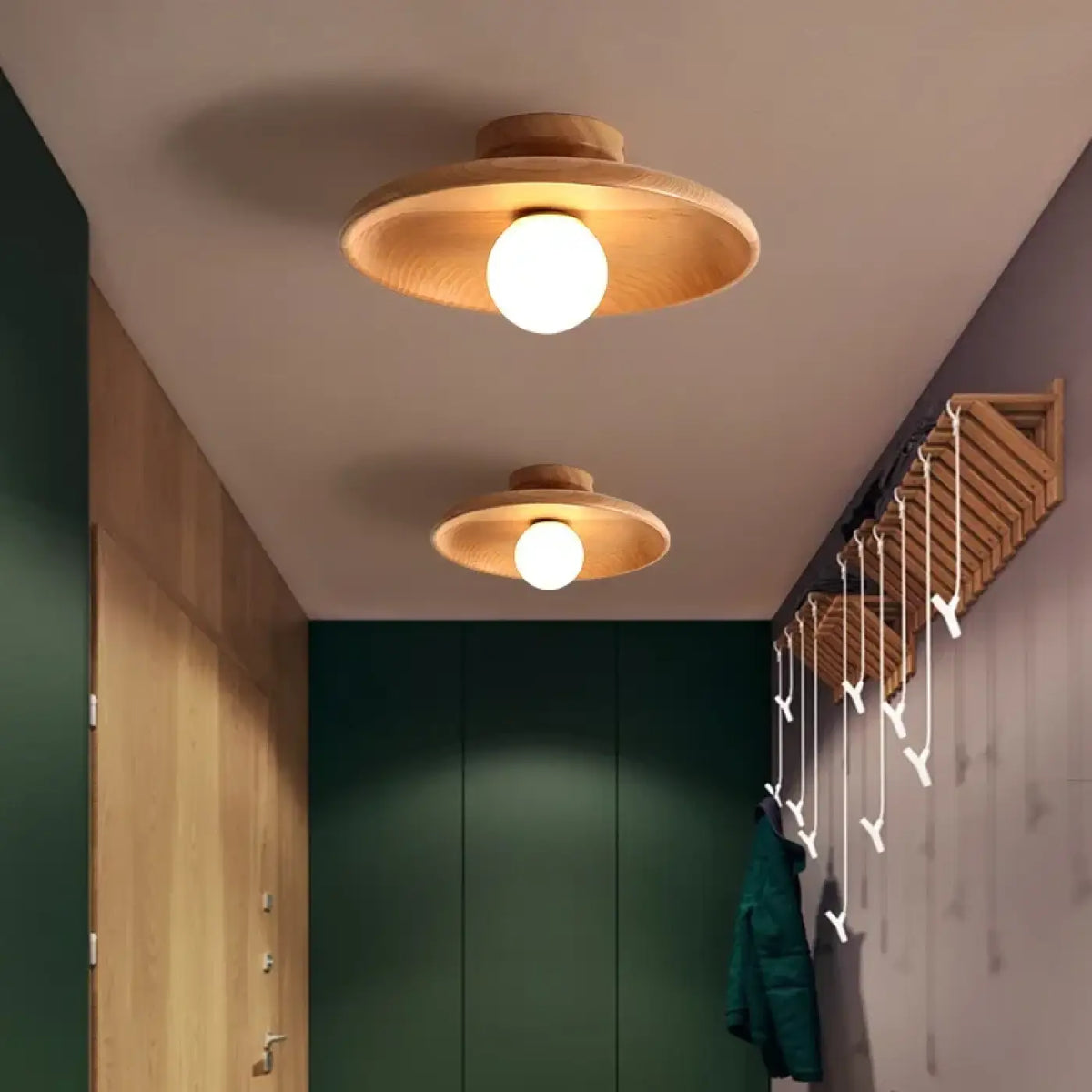 Plafonnier en Bois avec Globe – Zisis