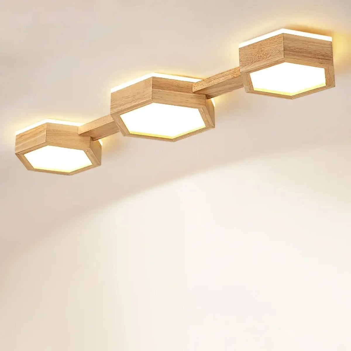 Plafonnier LED Géométrique en Bois – Tamia