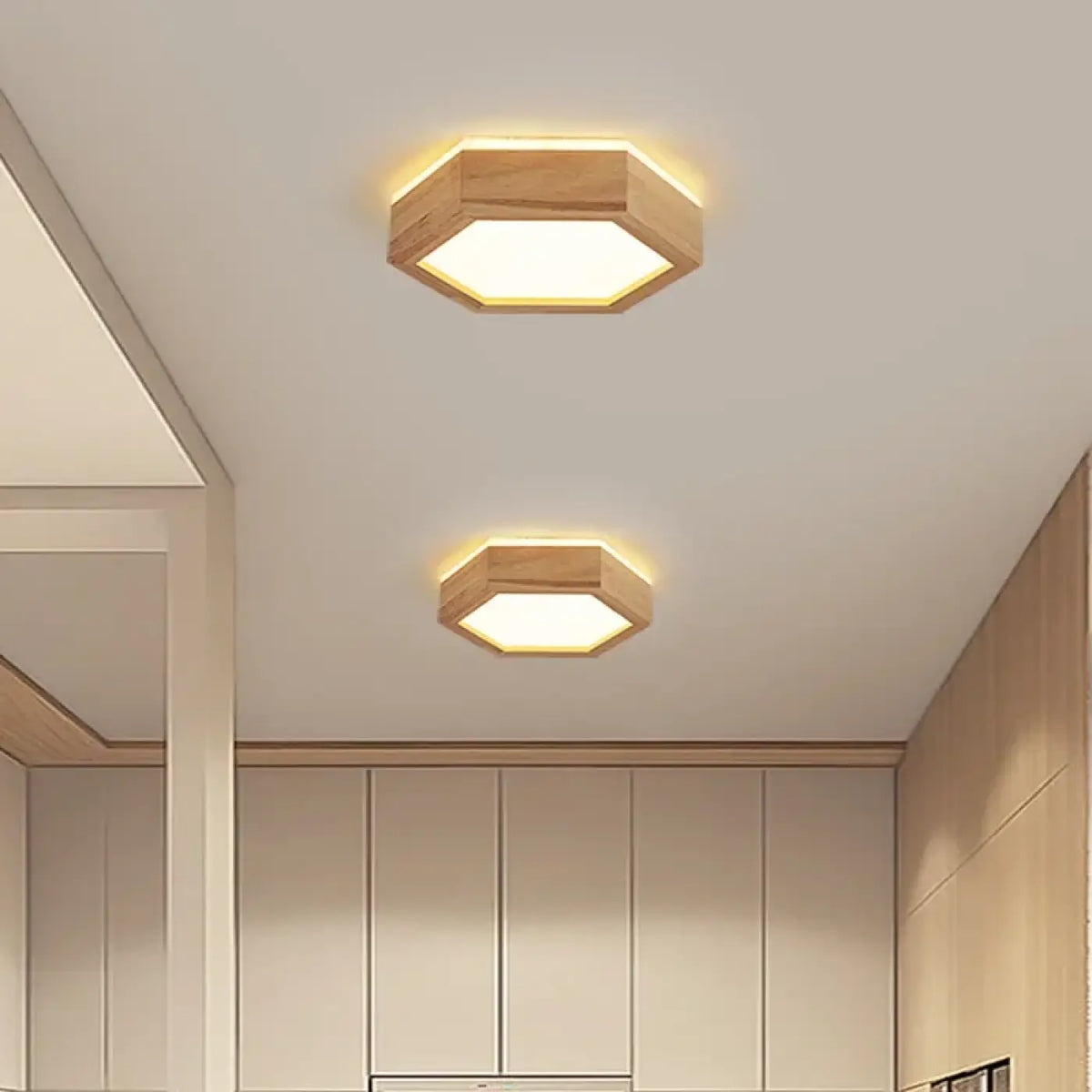 Plafonnier LED Géométrique en Bois – Tamia