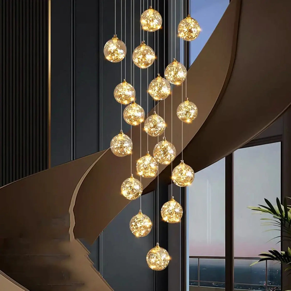 Plafonnier Cascade à LED Dorées – Zinon