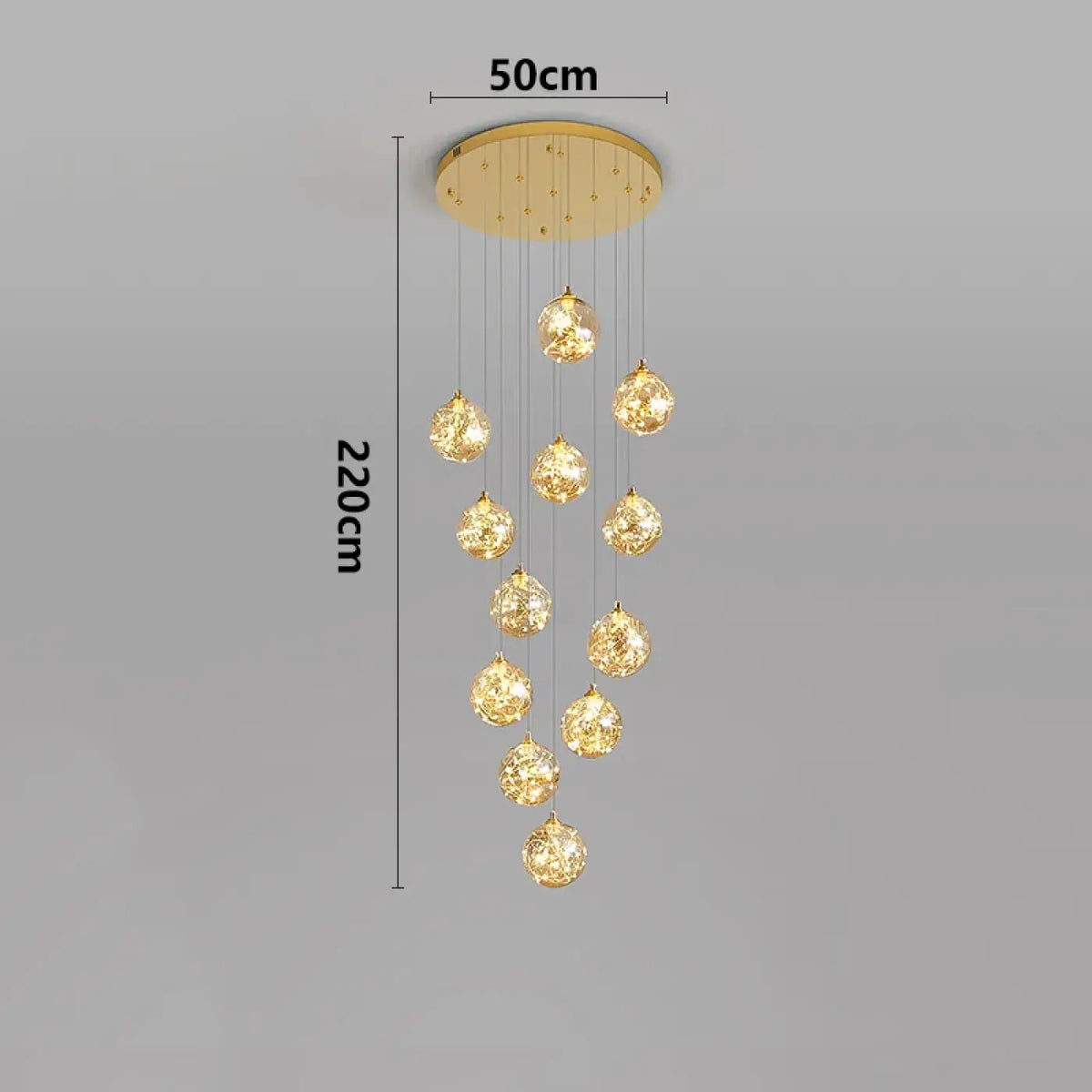 Plafonnier Cascade à LED Dorées – Zinon