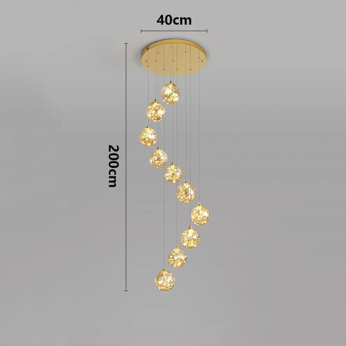 Plafonnier Cascade à LED Dorées – Zinon