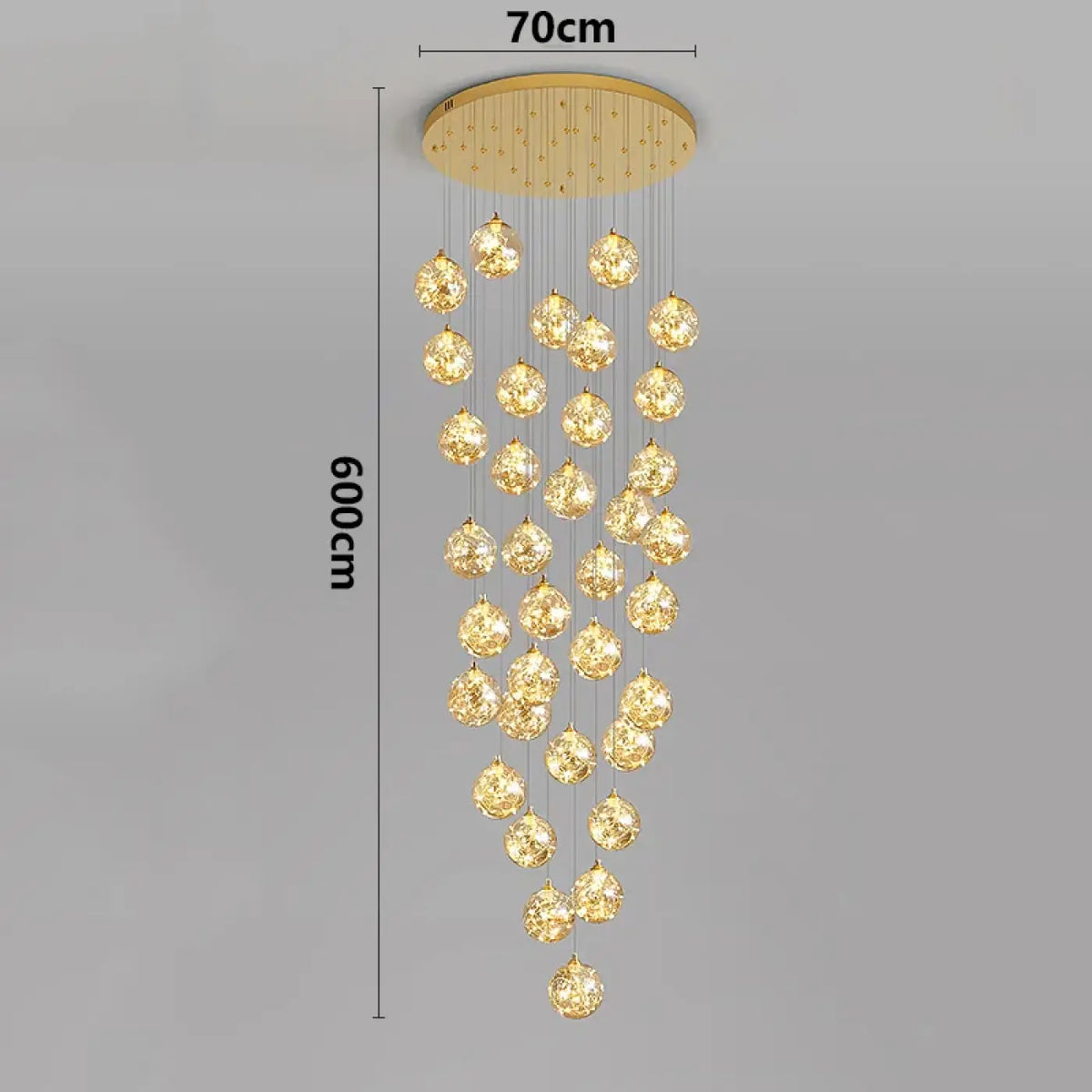 Plafonnier Cascade à LED Dorées – Zinon