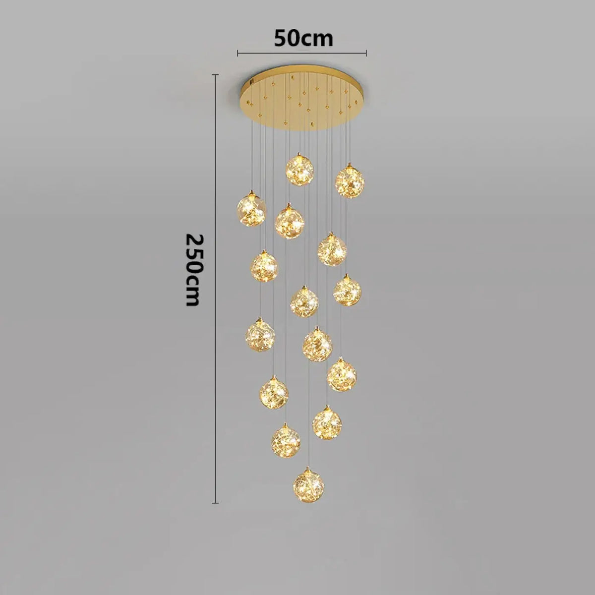 Plafonnier Cascade à LED Dorées – Zinon