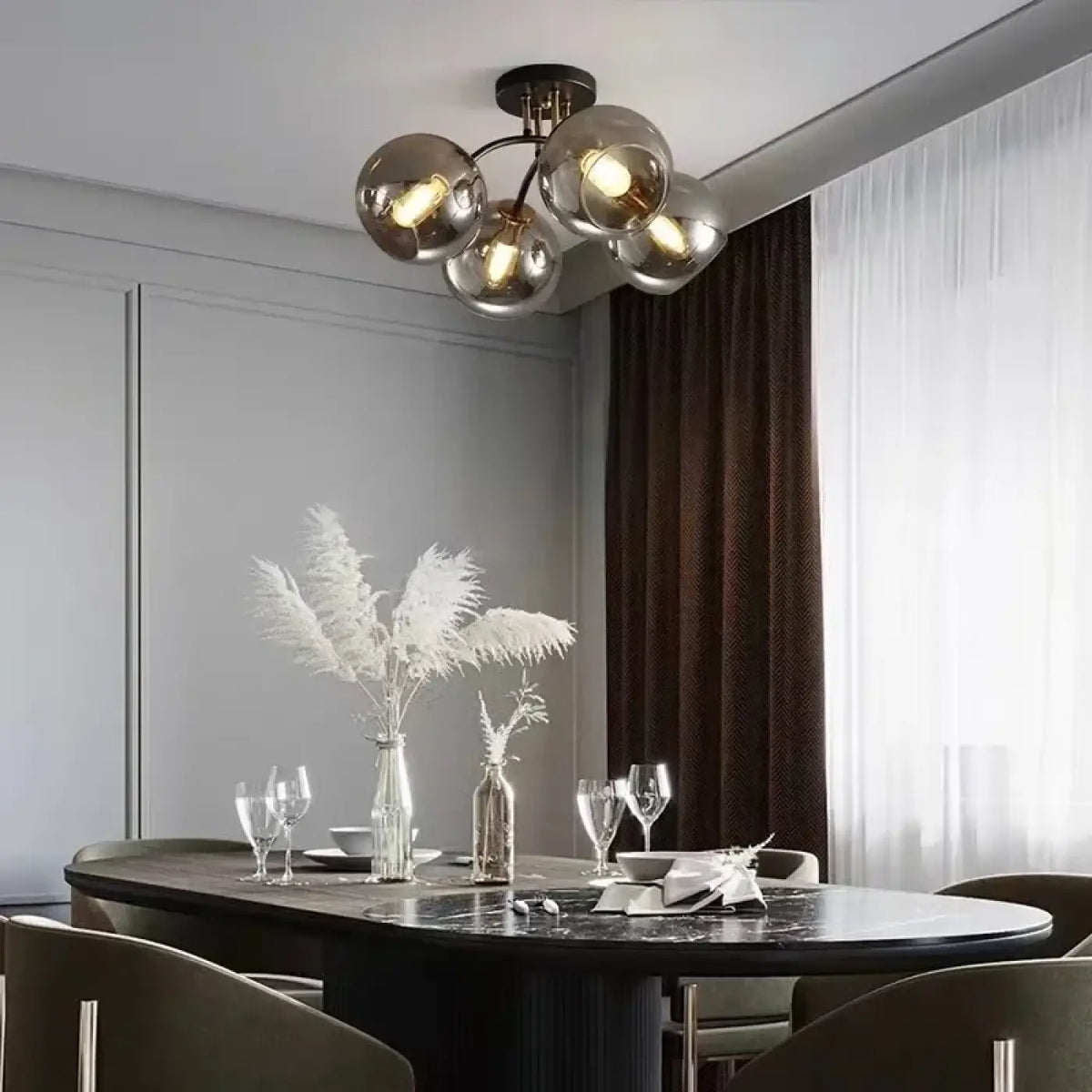 Plafonnier Boules en Verre Clair – Femis