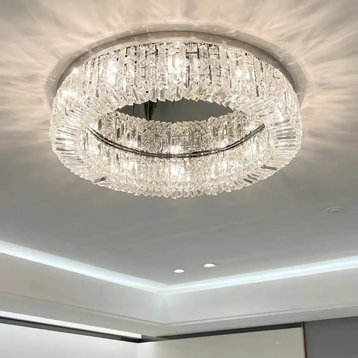 Plafonnier LED Rond en Cristal – Zevelle