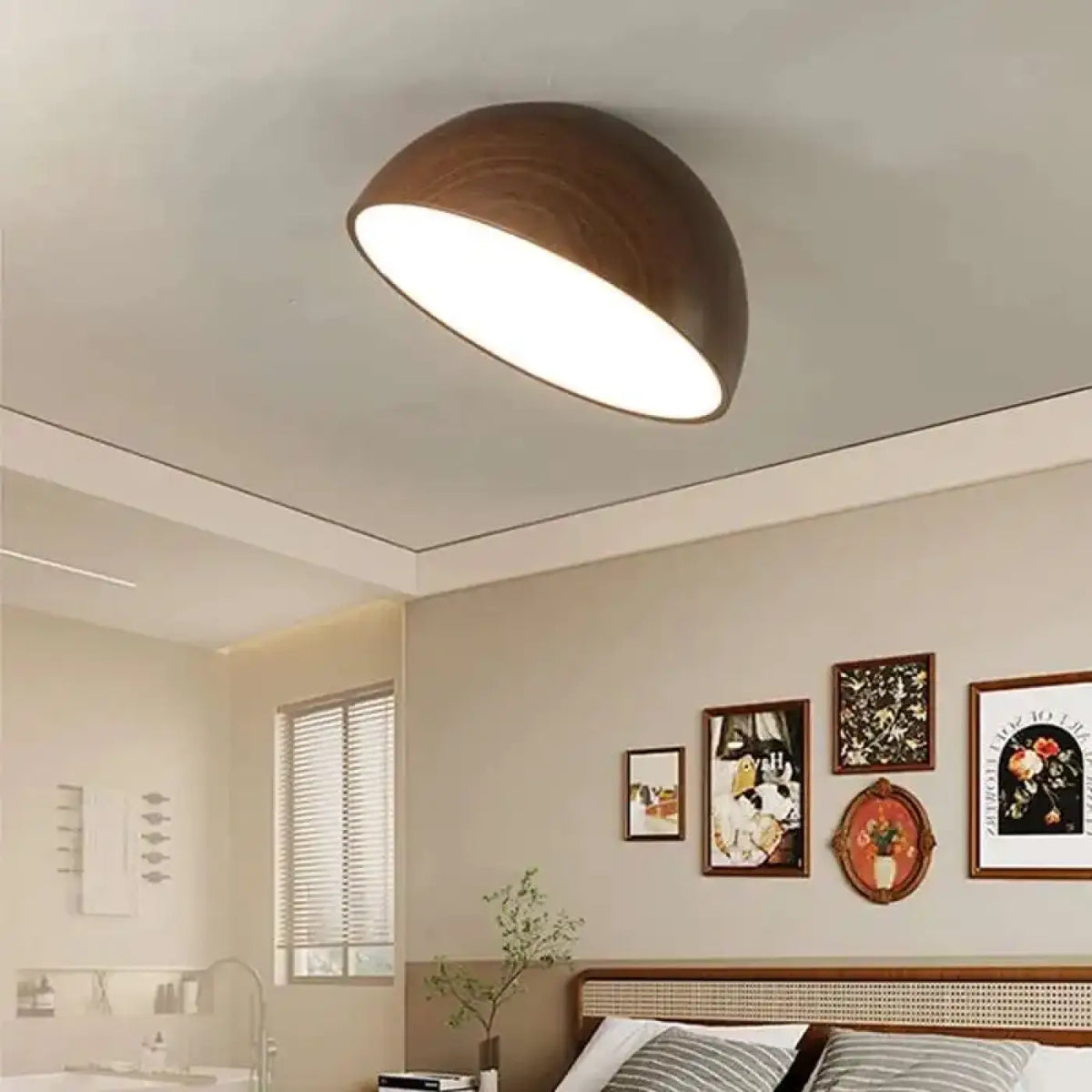 Plafonnier Demi-Sphère en Bois LED – Fenelle