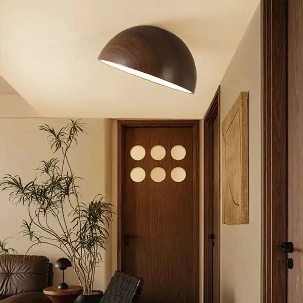 Plafonnier Demi-Sphère en Bois LED – Fenelle