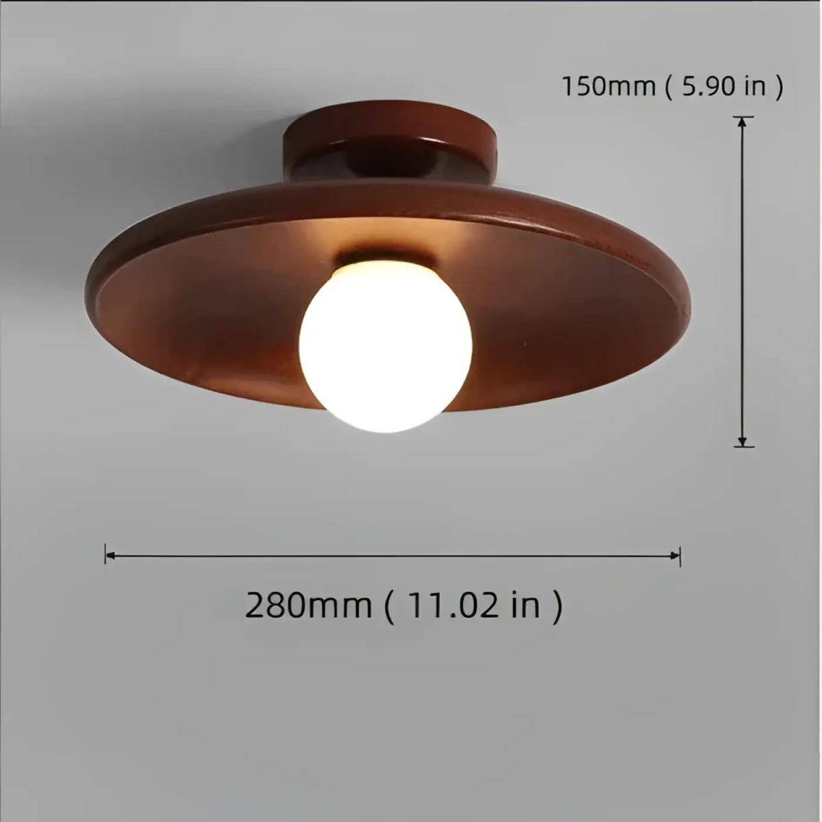 Plafonnier LED en Noyer et Fer – Bisane