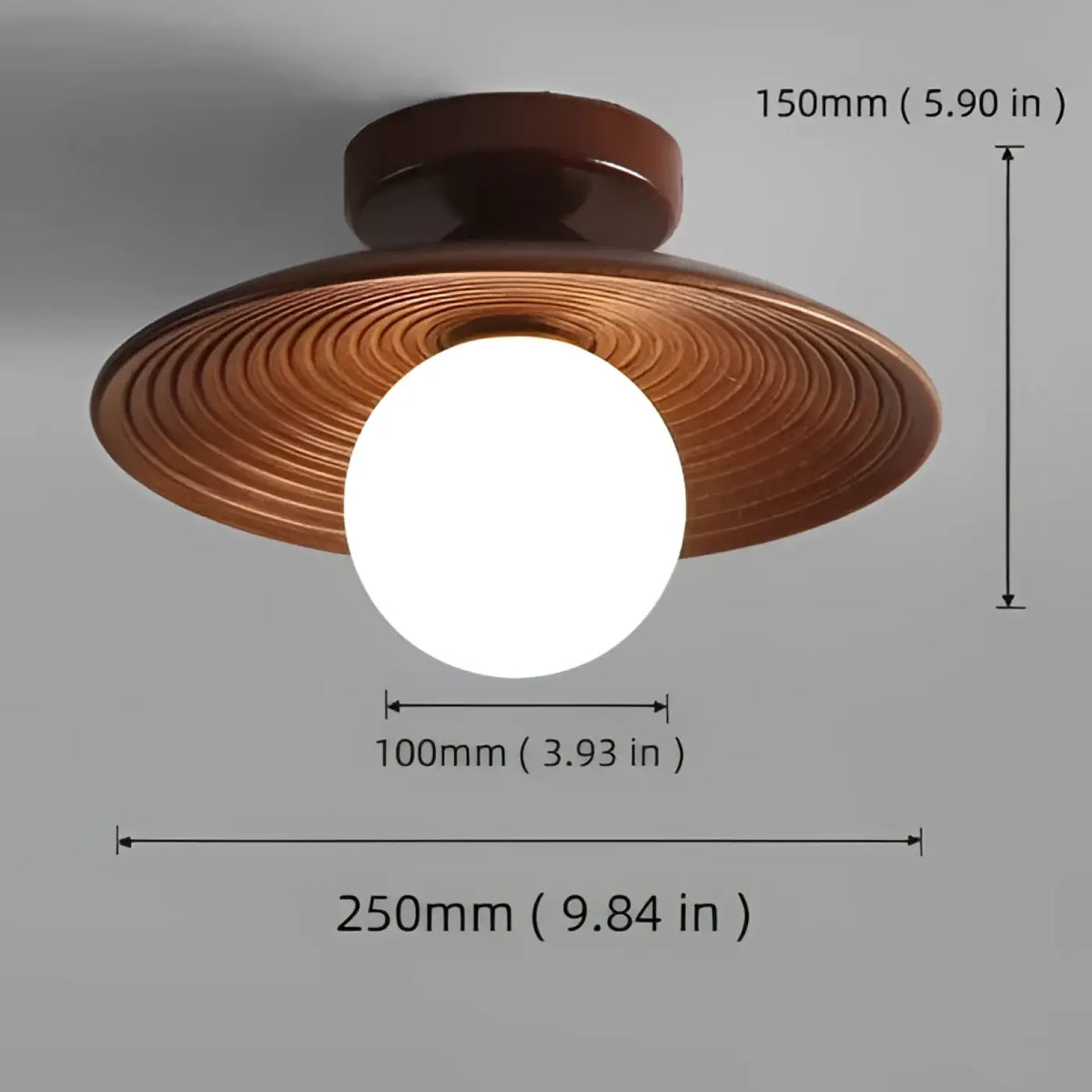 Plafonnier LED en Noyer et Fer – Bisane