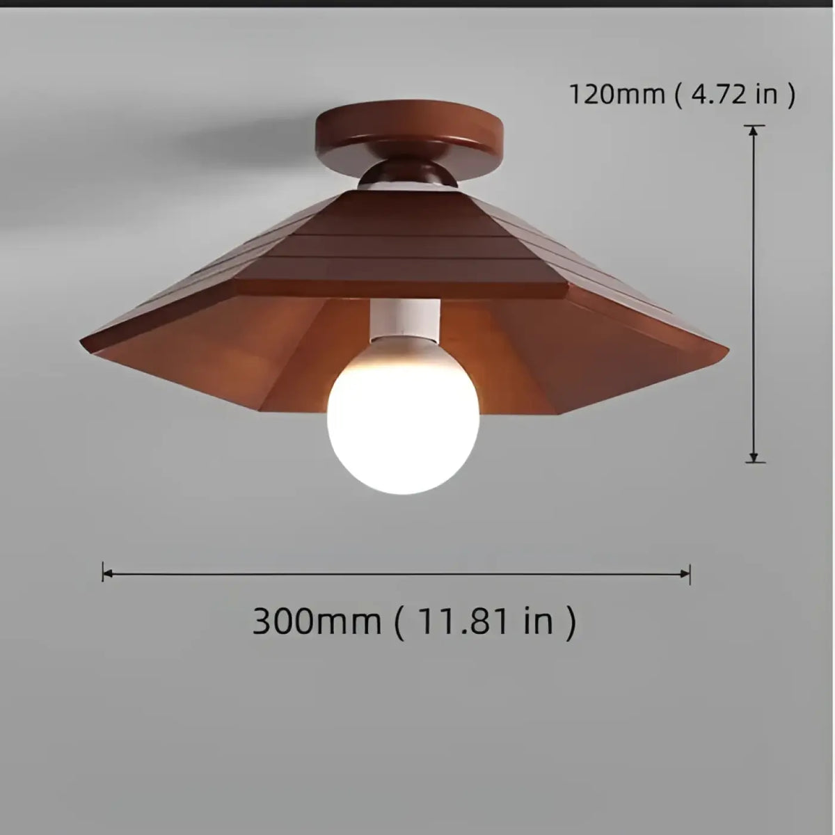 Plafonnier LED en Noyer et Fer – Bisane