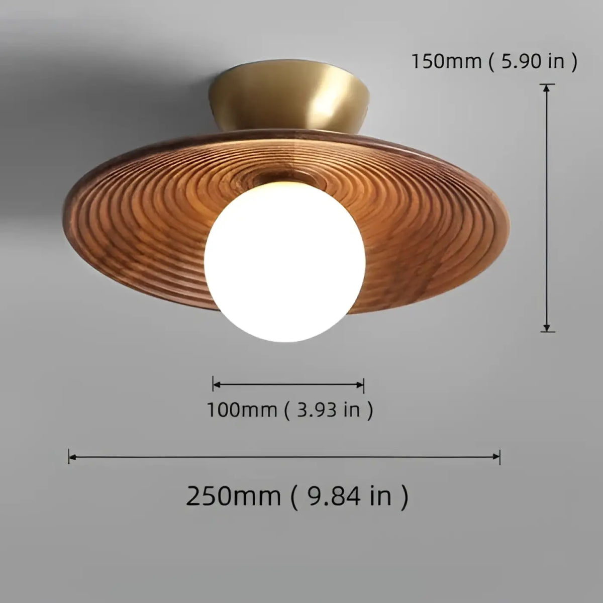 Plafonnier LED en Noyer et Fer – Bisane