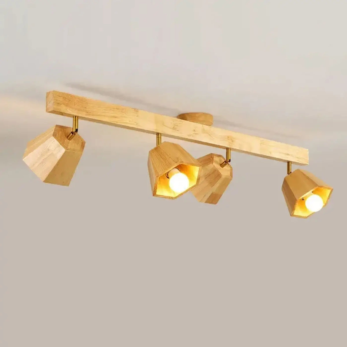 Plafonnier Spots LED Orientables en Bois – Nélio
