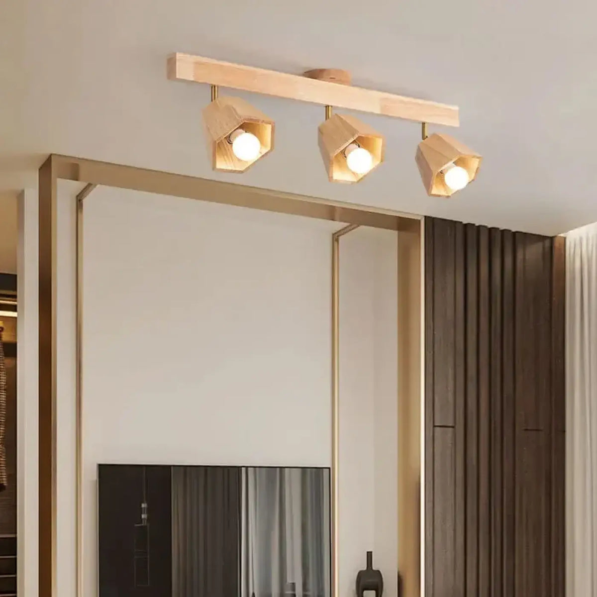 Plafonnier Spots LED Orientables en Bois – Nélio